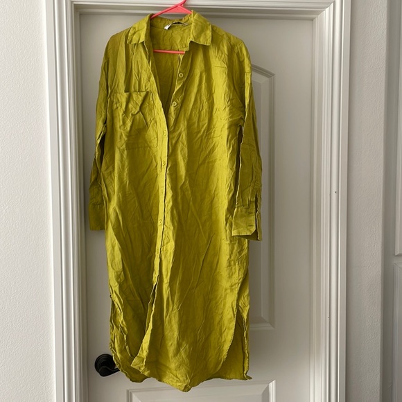 Zara linen button front maxi cover up - Picture 1 of 4